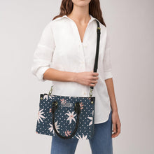 Load image into Gallery viewer, Polka Dots Flower Frenzy PU Leather Handbag-Small (Model 1747)