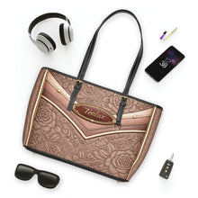 Load image into Gallery viewer, Big Brown Flowers 7 PU Leather Shoulder Bag