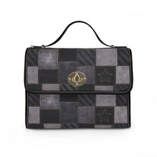 Load image into Gallery viewer, Faded Stripe Gray Jeans Waterproof Canvas Bag