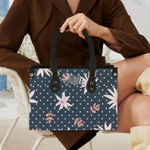 Load image into Gallery viewer, Polka Dots Flower Frenzy PU Leather Handbag-Small (Model 1747)