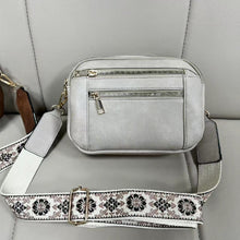 Load image into Gallery viewer, Triple-zipper Shoulder Bag With Floral Embroidered Straps Fashion Colorblock Multi-functional Crossbody Bags For Women