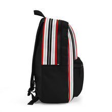 Load image into Gallery viewer, Red Black Striped Backpack