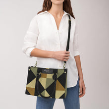 Load image into Gallery viewer, Tealux Green Puzzle PU Leather Handbag-Small (Model 1747)