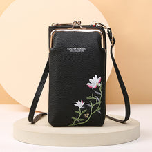 Load image into Gallery viewer, Flower Embroidery Phone Bag With Lock Buckle Outdoor Long Wallet Fashion Shoulder And Crossbody Bags