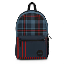 Load image into Gallery viewer, Blue Plaid Natural Backpack