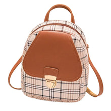 Load image into Gallery viewer, Ladies Check Lock Small Backpack One Shoulder Diagonal Handbag Coin Purse