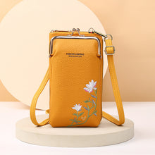 Load image into Gallery viewer, Flower Embroidery Phone Bag With Lock Buckle Outdoor Long Wallet Fashion Shoulder And Crossbody Bags