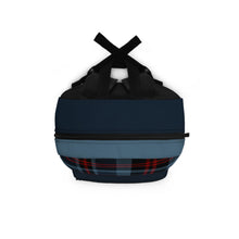 Load image into Gallery viewer, Blue Plaid Natural Backpack
