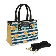 Load image into Gallery viewer, yellow flow flowers PU Leather Handbag-Small (Model 1747)