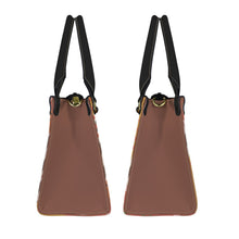 Load image into Gallery viewer, burgundy patch 3 PU Leather Handbag-Small (Model 1747)