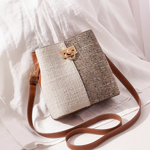 Load image into Gallery viewer, New Fashion Texture Bucket Bag - Foreign Gas Large Capacity Single Shoulder Diagonally Slant Color Bucket Bag