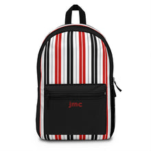 Load image into Gallery viewer, Red Black Striped Backpack