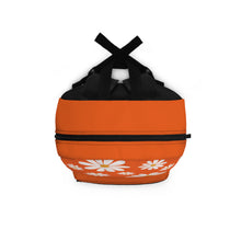Load image into Gallery viewer, Orange Floral Backpack - Stylish Orange Daisy Design for Students & Adventures