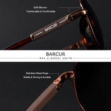 Load image into Gallery viewer, BARCUR Men Sunglasses Pilot Polarized Sun glasses Male Women accessories Driving Oculos Gafas De Sol