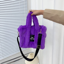 Load image into Gallery viewer, 2022 Designer Faux Fur Tote Bag for Women Luxury Handbags Autumn Winter Plush Shoulder Crossbody Bags Brand Shopper Purses New
