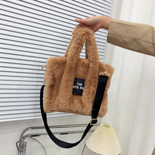 Load image into Gallery viewer, 2022 Designer Faux Fur Tote Bag for Women Luxury Handbags Autumn Winter Plush Shoulder Crossbody Bags Brand Shopper Purses New