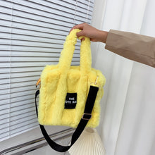 Load image into Gallery viewer, 2022 Designer Faux Fur Tote Bag for Women Luxury Handbags Autumn Winter Plush Shoulder Crossbody Bags Brand Shopper Purses New