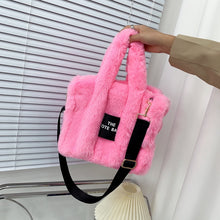 Load image into Gallery viewer, 2022 Designer Faux Fur Tote Bag for Women Luxury Handbags Autumn Winter Plush Shoulder Crossbody Bags Brand Shopper Purses New