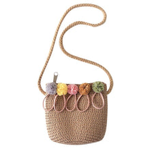 Load image into Gallery viewer, Women Crossbody Shoulder Bag Knitted Straw Messenger Satchel Handbag Bucket Bag Vintage Bucket Straw Beach Bags Women Totes