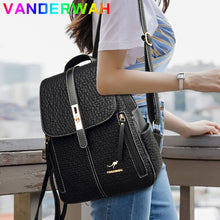 Load image into Gallery viewer, Women Fashion PU Leather Backpack Female Teenager Large Capacity School Bag Lady Travel Shopping Rucksack Student Class Bagpack
