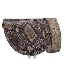 Load image into Gallery viewer, Fashion Snake pattern women shoulder bags clothing half circle coverd pu leather Ladies Messenger Bags trendy Saddle Bag handbag