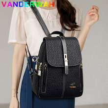 Load image into Gallery viewer, Women Fashion PU Leather Backpack Female Teenager Large Capacity School Bag Lady Travel Shopping Rucksack Student Class Bagpack