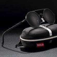 Load image into Gallery viewer, BARCUR Vintage Aluminum Magnesium Sun glass Men Polarized Sunglasses Round Steampunk Shades Brand Designer Eyewear
