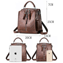 Load image into Gallery viewer, Small Backpack Multifunction Women Backpacks Vintage Leather School Bags For Girls Shoulder Bag Ladies Travel Backpack mochilas