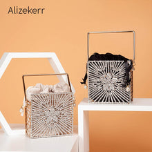 Load image into Gallery viewer, Shiny star Diamonds Evening Bags Women 2020 New Luxury Rhinestone Metal Cage Clutch Purse Female Chic Hollow Out Shoulder Bags
