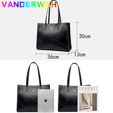 Load image into Gallery viewer, Vintage Large Capatity Tote Shoulder Bags Fashion Top-Handle Bags High Quality Pu Leather Bags Casual Letter Design Handbag