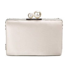 Load image into Gallery viewer, Apricot Silver Crystal Clutch Bags Handmade Beaded Pearl Wedding Clutch Purse Luxury Handbags Women Shoulder Bags ZD1361