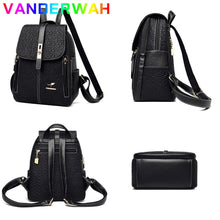Load image into Gallery viewer, Women Fashion PU Leather Backpack Female Teenager Large Capacity School Bag Lady Travel Shopping Rucksack Student Class Bagpack