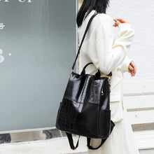 Load image into Gallery viewer, Female Backpacks PU leather Women Rucksack Large Capacity School College Bags Anti-theft Travel Backpack big Shoulder Bags black