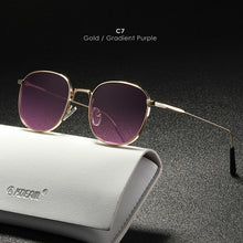 Load image into Gallery viewer, KDEAM Retro Style Round Sunglasses Women Fine lines Designer Vintage Glasses Lady with Leather Case
