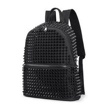Load image into Gallery viewer, Fashion Female Women Backpacks Rivet Black Soft Washed Leather Bag Schoolbags For Girls Punk School Bag Teenager