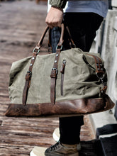 Load image into Gallery viewer, MUCHUAN Men Travel Bags M Hand Luggage Bags Canvas Leather Travel Duffel Bags Shoulder Bags Large Capacity Weekend Overnight