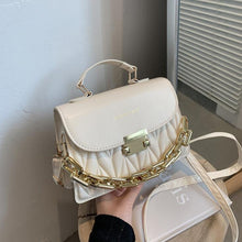 Load image into Gallery viewer, New Embroidery Shoulder Bags for Women Thick Chain Handbags Female Purse PU Leather Flap Crossbody Bags Fashion Designer