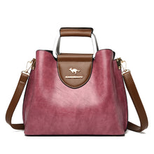 Load image into Gallery viewer, 3 Layers Brand Small Tote Bag Oil Skin Leather Luxury Handbags Women Bags Designer Ladies Shoulder Crossbody Hand Bags for Women