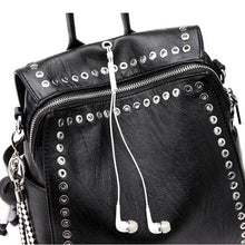Load image into Gallery viewer, Luxury Women Genuine Leather Backpack Rivet Multifunctional Shoulder Bag Female Retro Travel Bag Teenage Girls Fashion Schoolbag
