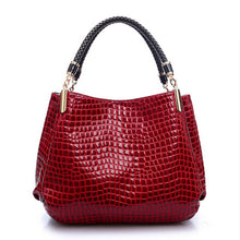 Load image into Gallery viewer, Hot Crocodile Pattern Luxury Handbags Women Bags Designer 2020 Winter PU Leather Top-handle Bags Woven Handle Ladies Casual Tote
