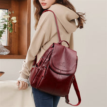 Load image into Gallery viewer, Casual Women Leather Backpack Designer Shoulder Bags For Women 2022 Back Pack School Bags For Teenage Girls Sac Mochila Feminina