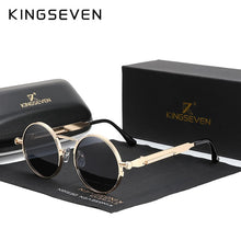 Load image into Gallery viewer, KINGSEVEN High Quality Gothic Steampunk Sunglasses Polarized Men Women Brand Designer Vintage Round Metal Frame Sun Glasses