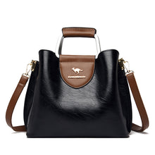 Load image into Gallery viewer, 3 Layers Brand Small Tote Bag Oil Skin Leather Luxury Handbags Women Bags Designer Ladies Shoulder Crossbody Hand Bags for Women
