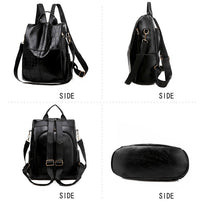 Load image into Gallery viewer, Female Backpacks PU leather Women Rucksack Large Capacity School College Bags Anti-theft Travel Backpack big Shoulder Bags black
