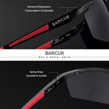 Load image into Gallery viewer, BARCUR Aluminum Magnesium Sports Polarized Sunglasses Men Mirror Sun Glasses Male oculos