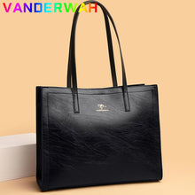 Load image into Gallery viewer, Vintage Large Capatity Tote Shoulder Bags Fashion Top-Handle Bags High Quality Pu Leather Bags Casual Letter Design Handbag
