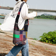 Load image into Gallery viewer, Vintage Hippy Hippie Bohemian Bag Women Shoulder Crossbody Bags Cotton Women's Handbags Books School Travel Bucket Bag
