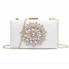 Load image into Gallery viewer, White Women Clutch Bag Wedding Clutch Purse Bridal Evening Crystal Summer Bags for Women 2020 Luxury Small Crossbody Bags ZD1333