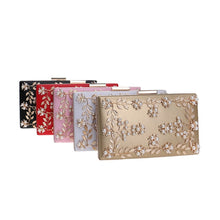 Load image into Gallery viewer, Fashion New Women Evening Clutch Bags PU Chain Shoulder Handbags Leaf Metal Beaded Evening Purse Messenger Bags