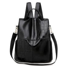 Load image into Gallery viewer, Female Backpacks PU leather Women Rucksack Large Capacity School College Bags Anti-theft Travel Backpack big Shoulder Bags black